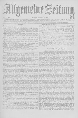 Allgemeine Zeitung Sonntag 28. Mai 1882