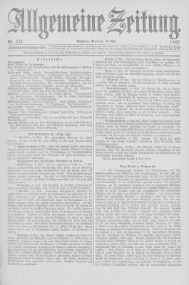 Allgemeine Zeitung Mittwoch 31. Mai 1882