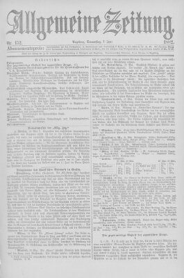 Allgemeine Zeitung Donnerstag 1. Juni 1882