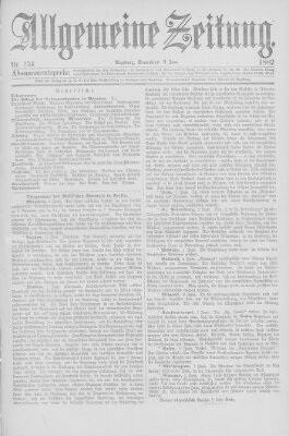 Allgemeine Zeitung Samstag 3. Juni 1882