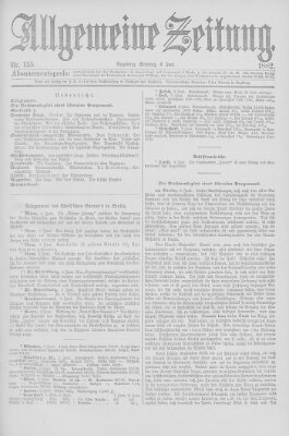 Allgemeine Zeitung Sonntag 4. Juni 1882