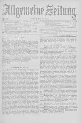 Allgemeine Zeitung Donnerstag 8. Juni 1882