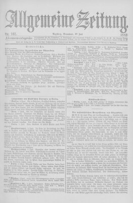 Allgemeine Zeitung Samstag 10. Juni 1882