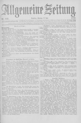 Allgemeine Zeitung Sonntag 18. Juni 1882