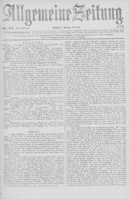 Allgemeine Zeitung Montag 19. Juni 1882