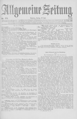 Allgemeine Zeitung Freitag 23. Juni 1882