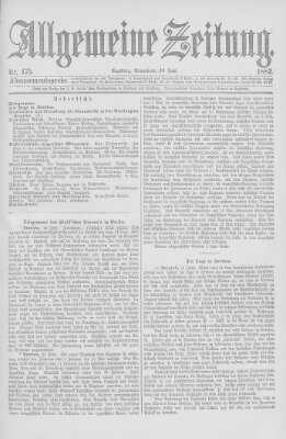 Allgemeine Zeitung Samstag 24. Juni 1882