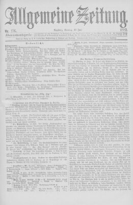 Allgemeine Zeitung Sonntag 25. Juni 1882