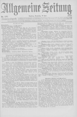 Allgemeine Zeitung Donnerstag 29. Juni 1882