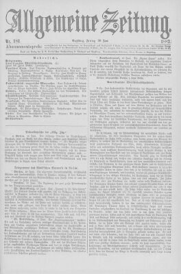 Allgemeine Zeitung Freitag 30. Juni 1882