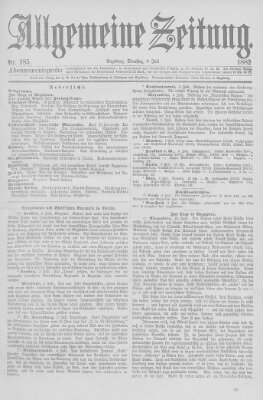 Allgemeine Zeitung Dienstag 4. Juli 1882