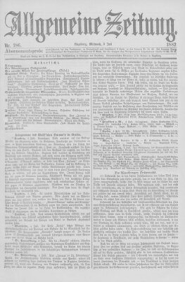 Allgemeine Zeitung Mittwoch 5. Juli 1882