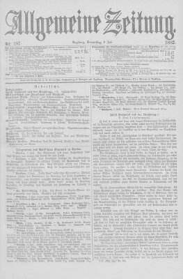 Allgemeine Zeitung Donnerstag 6. Juli 1882