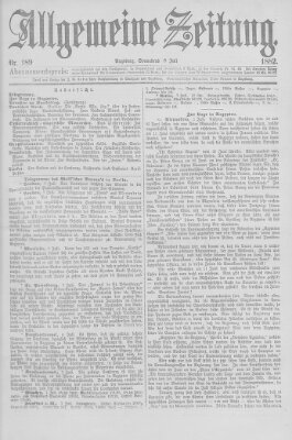 Allgemeine Zeitung Samstag 8. Juli 1882