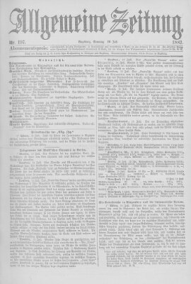 Allgemeine Zeitung Sonntag 16. Juli 1882