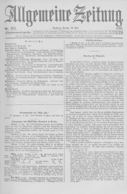 Allgemeine Zeitung Freitag 21. Juli 1882