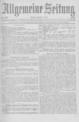 Allgemeine Zeitung Sonntag 23. Juli 1882