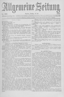 Allgemeine Zeitung Dienstag 25. Juli 1882