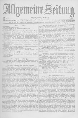 Allgemeine Zeitung Sonntag 13. August 1882