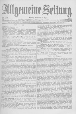 Allgemeine Zeitung Samstag 19. August 1882