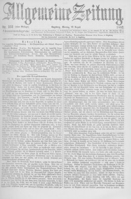 Allgemeine Zeitung Montag 21. August 1882