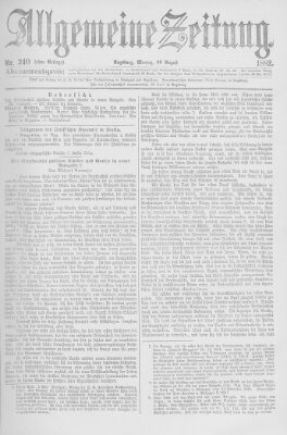 Allgemeine Zeitung Montag 28. August 1882