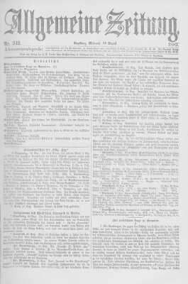 Allgemeine Zeitung Mittwoch 30. August 1882