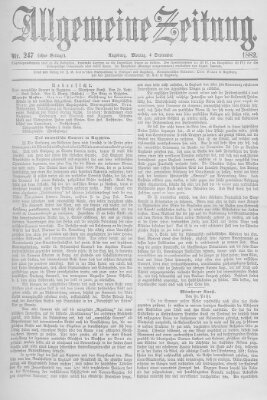 Allgemeine Zeitung Montag 4. September 1882