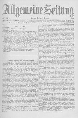 Allgemeine Zeitung Dienstag 5. September 1882