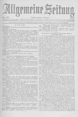 Allgemeine Zeitung Freitag 8. September 1882