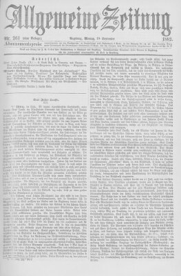 Allgemeine Zeitung Montag 18. September 1882