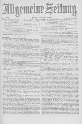 Allgemeine Zeitung Freitag 29. September 1882