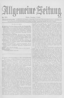 Allgemeine Zeitung Donnerstag 5. Oktober 1882