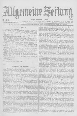 Allgemeine Zeitung Samstag 7. Oktober 1882