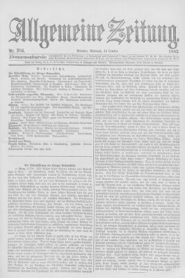 Allgemeine Zeitung Mittwoch 11. Oktober 1882