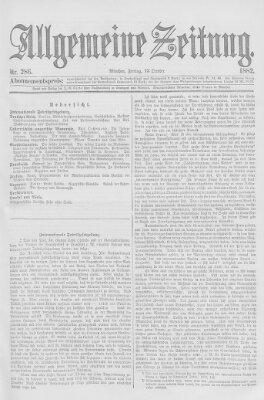 Allgemeine Zeitung Freitag 13. Oktober 1882