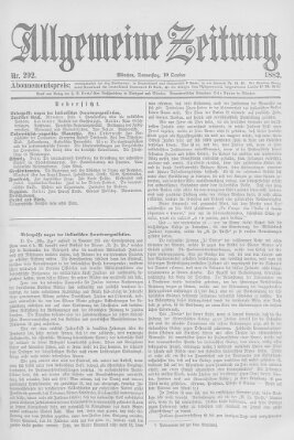 Allgemeine Zeitung Donnerstag 19. Oktober 1882