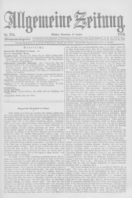 Allgemeine Zeitung Samstag 21. Oktober 1882