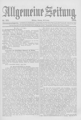 Allgemeine Zeitung Sonntag 22. Oktober 1882