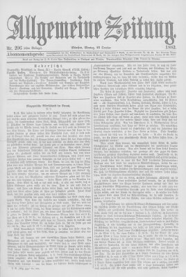 Allgemeine Zeitung Montag 23. Oktober 1882