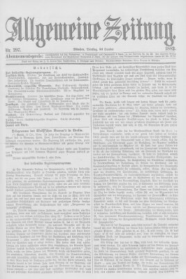 Allgemeine Zeitung Dienstag 24. Oktober 1882