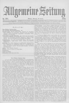 Allgemeine Zeitung Mittwoch 25. Oktober 1882