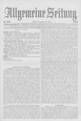 Allgemeine Zeitung Donnerstag 26. Oktober 1882