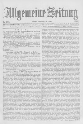 Allgemeine Zeitung Samstag 28. Oktober 1882