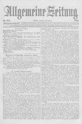 Allgemeine Zeitung Sonntag 29. Oktober 1882