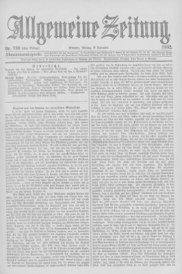 Allgemeine Zeitung Montag 6. November 1882