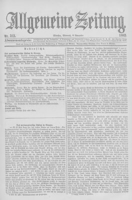 Allgemeine Zeitung Mittwoch 8. November 1882