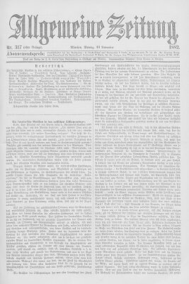 Allgemeine Zeitung Montag 13. November 1882