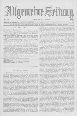 Allgemeine Zeitung Freitag 17. November 1882