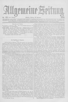 Allgemeine Zeitung Montag 20. November 1882